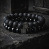 Double Down: Onyx & Lavastone Bracelet Set - Iron & Oak Amsterdam